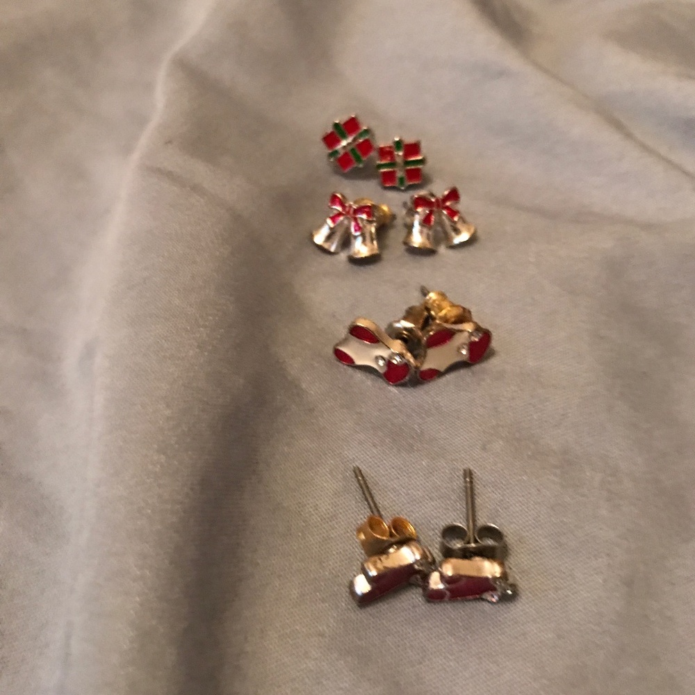 Set of four Christmas style earrings